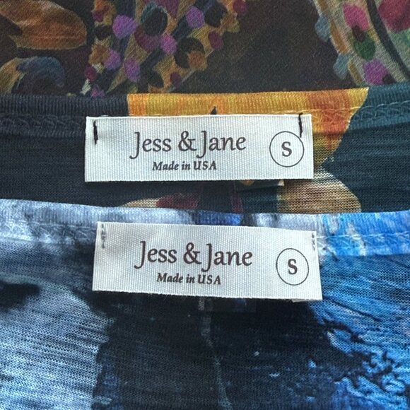 Jess & Jane Womens Tunic Tops S Floral & Paisley 3/4 Sleeve Multicolor USA Made - Picture 4 of 5